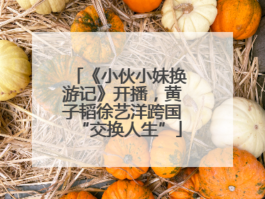 《小伙小妹换游记》开播，黄子韬徐艺洋跨国“交换人生”