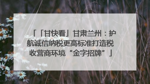 「甘快看」甘肃兰州：护航诚信纳税更高标准打造税收营商环境“金字招牌”