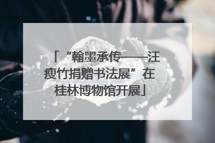 “翰墨承传——汪瘦竹捐赠书法展”在桂林博物馆开展