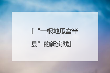 “一根地瓜富半县”的新实践