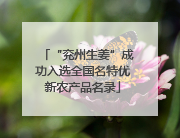 “兖州生姜”成功入选全国名特优新农产品名录