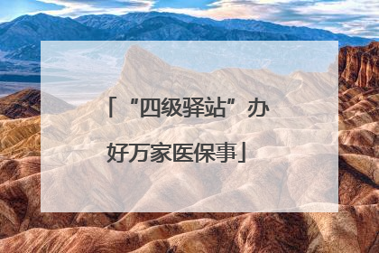 “四级驿站”办好万家医保事