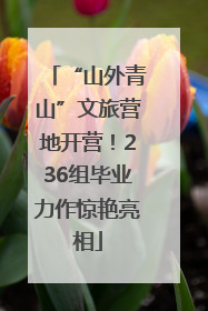 “山外青山”文旅营地开营！236组毕业力作惊艳亮相