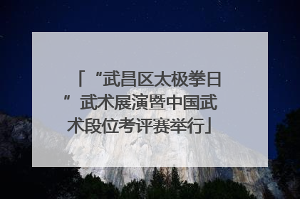 “武昌区太极拳日”武术展演暨中国武术段位考评赛举行
