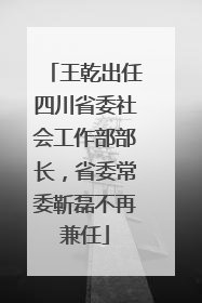 王乾出任四川省委社会工作部部长，省委常委靳磊不再兼任