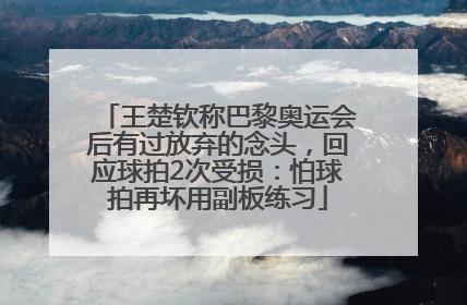 王楚钦称巴黎奥运会后有过放弃的念头，回应球拍2次受损：怕球拍再坏用副板练习
