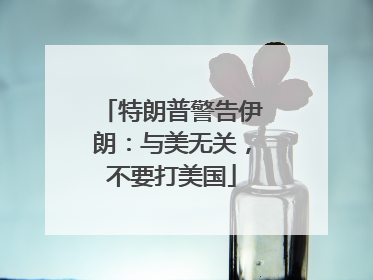 特朗普警告伊朗：与美无关，不要打美国