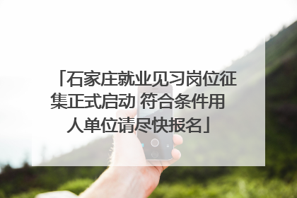 石家庄就业见习岗位征集正式启动 符合条件用人单位请尽快报名