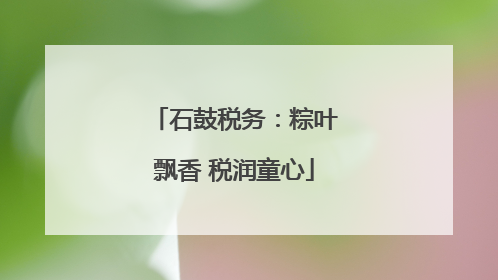 石鼓税务：粽叶飘香 税润童心