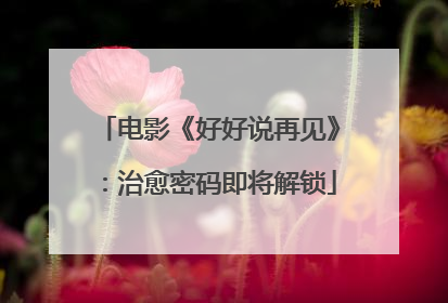 电影《好好说再见》：治愈密码即将解锁