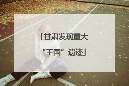 甘肃发现重大“王国”遗迹