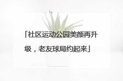 社区运动公园美颜再升级,老友球局约起来