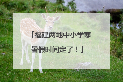福建两地中小学寒暑假时间定了！