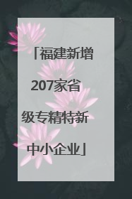 福建新增207家省级专精特新中小企业