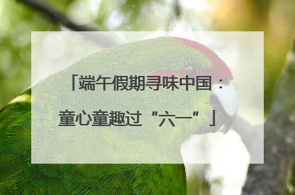 端午假期寻味中国：童心童趣过“六一”