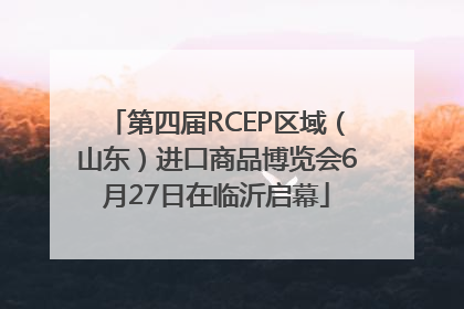 第四届RCEP区域（山东）进口商品博览会6月27日在临沂启幕