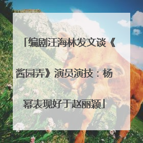 编剧汪海林发文谈《酱园弄》演员演技：杨幂表现好于赵丽颖