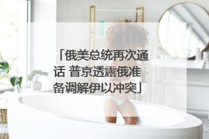 俄美总统再次通话 普京透露俄准备调解伊以冲突