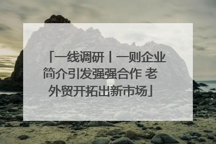 一线调研丨一则企业简介引发强强合作 老外贸开拓出新市场