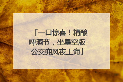 一口惊喜！精酿啤酒节，坐星空版公交兜风夜上海