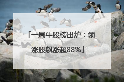 一周牛股榜出炉：领涨股飙涨超88%