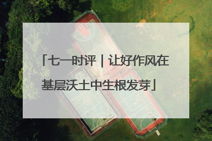 七一时评｜让好作风在基层沃土中生根发芽
