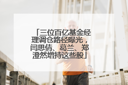 三位百亿基金经理调仓路径曝光，闫思倩、葛兰、郑澄然增持这些股