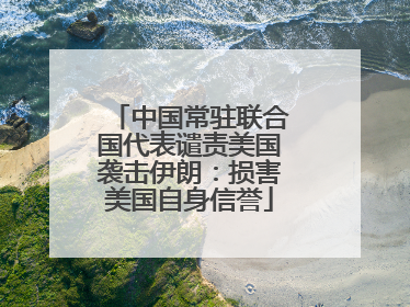 中国常驻联合国代表谴责美国袭击伊朗：损害美国自身信誉