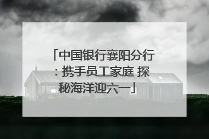 中国银行襄阳分行：携手员工家庭 探秘海洋迎六一