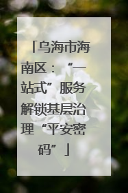 乌海市海南区：“一站式”服务解锁基层治理“平安密码”