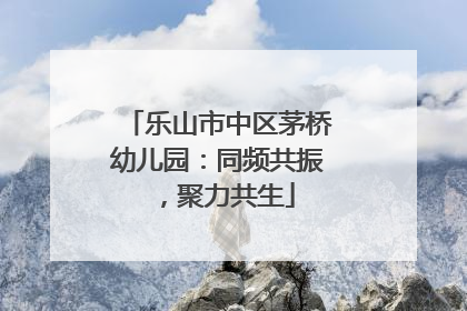 乐山市中区茅桥幼儿园：同频共振，聚力共生