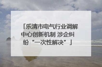 乐清市电气行业调解中心创新机制 涉企纠纷“一次性解决”