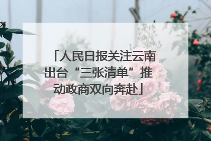 人民日报关注云南出台“三张清单”推动政商双向奔赴