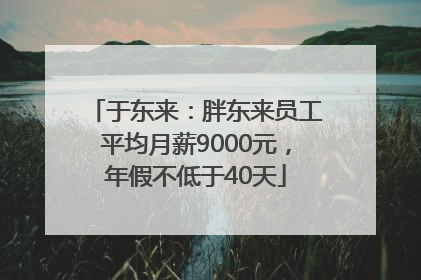 于东来：胖东来员工平均月薪9000元，年假不低于40天