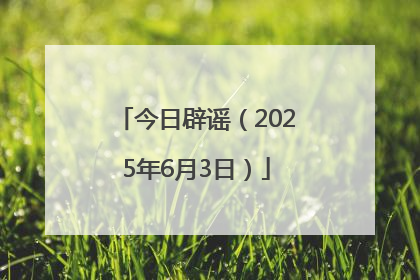 今日辟谣（2025年6月3日）