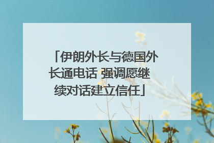 伊朗外长与德国外长通电话 强调愿继续对话建立信任