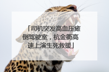司机突发高血压瘫倒驾驶室，杭金衢高速上演生死救援