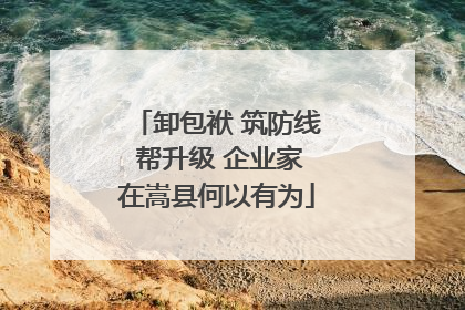卸包袱 筑防线 帮升级 企业家在嵩县何以有为