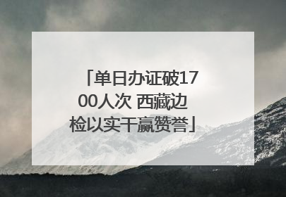 单日办证破1700人次 西藏边检以实干赢赞誉