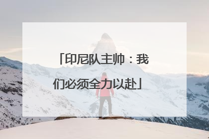 印尼队主帅：我们必须全力以赴