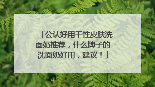 公认好用干性皮肤洗面奶推荐，什么牌子的洗面奶好用，建议！