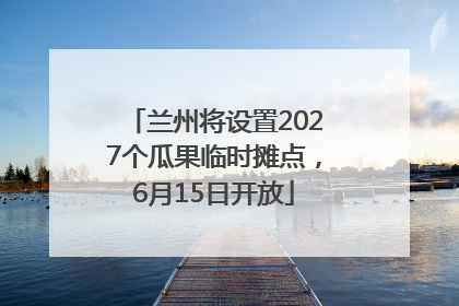 兰州将设置2027个瓜果临时摊点，6月15日开放
