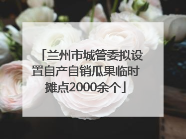 兰州市城管委拟设置自产自销瓜果临时摊点2000余个