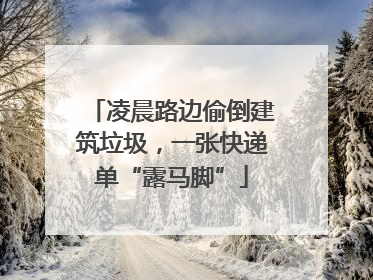 凌晨路边偷倒建筑垃圾，一张快递单“露马脚”
