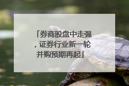 券商股盘中走强，证券行业新一轮并购预期再起