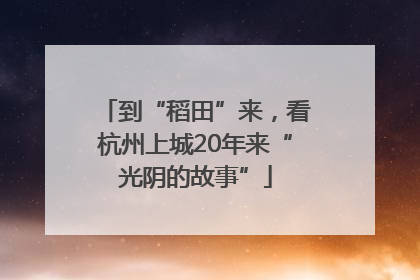 到“稻田”来，看杭州上城20年来“光阴的故事”