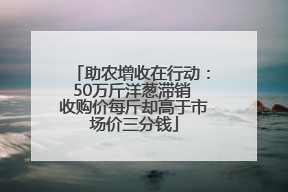 助农增收在行动：50万斤洋葱滞销 收购价每斤却高于市场价三分钱