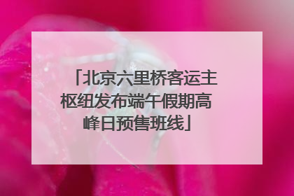 北京六里桥客运主枢纽发布端午假期高峰日预售班线