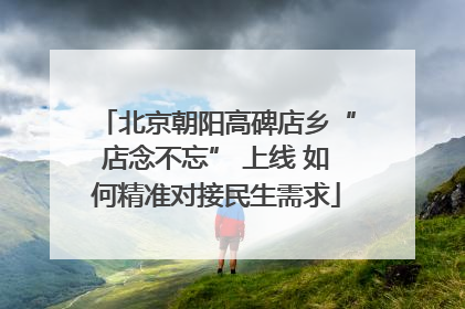 北京朝阳高碑店乡“店念不忘” 上线 如何精准对接民生需求