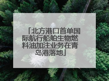 北方港口首单国际航行船舶生物燃料油加注业务在青岛港落地